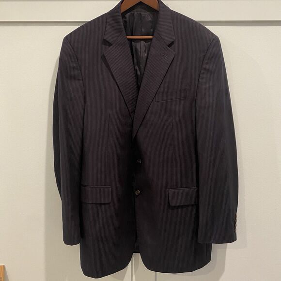 Ralph Lauren LRL Suit Jacket 44L Blue Pinstripe 100% Wool Blazer Sports Coat - Picture 4 of 14